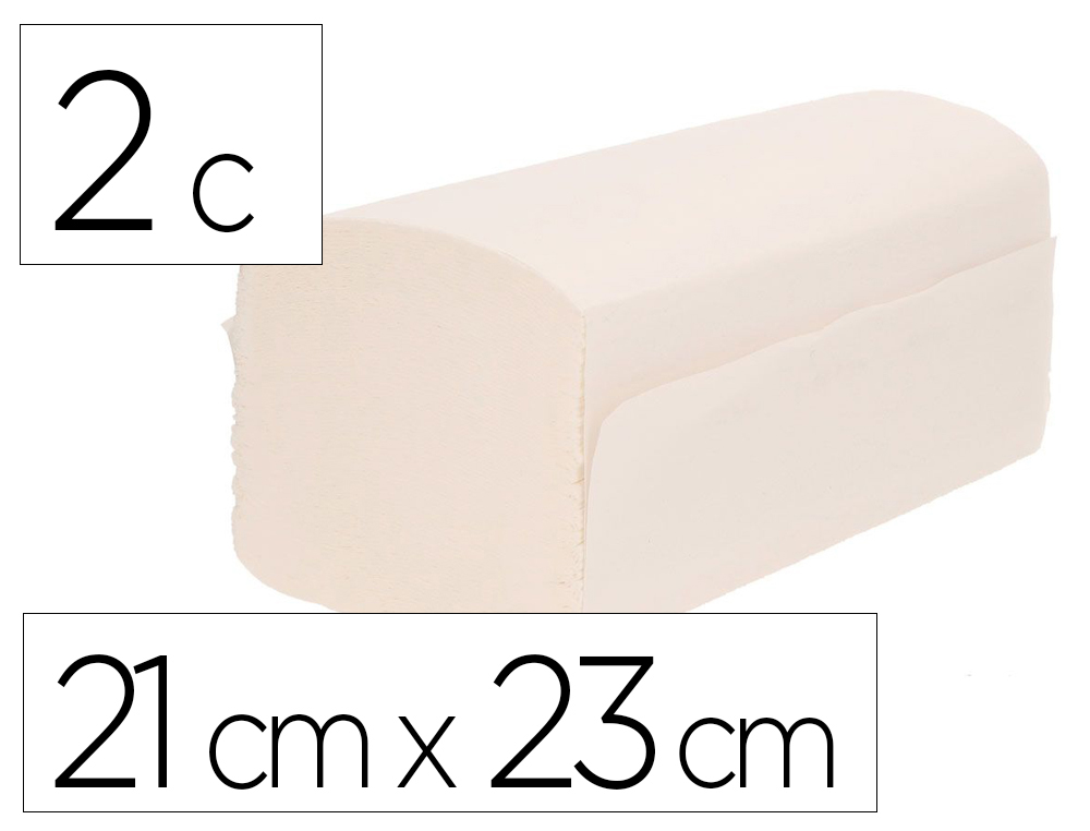 TOALLA SECAMANOS BUNZL GREENSOURCE CELULOSA BLANCA PLEGADO EN V 2 CAPAS 21X23 CM CAJA DE 20 PAQUETES DE 200
