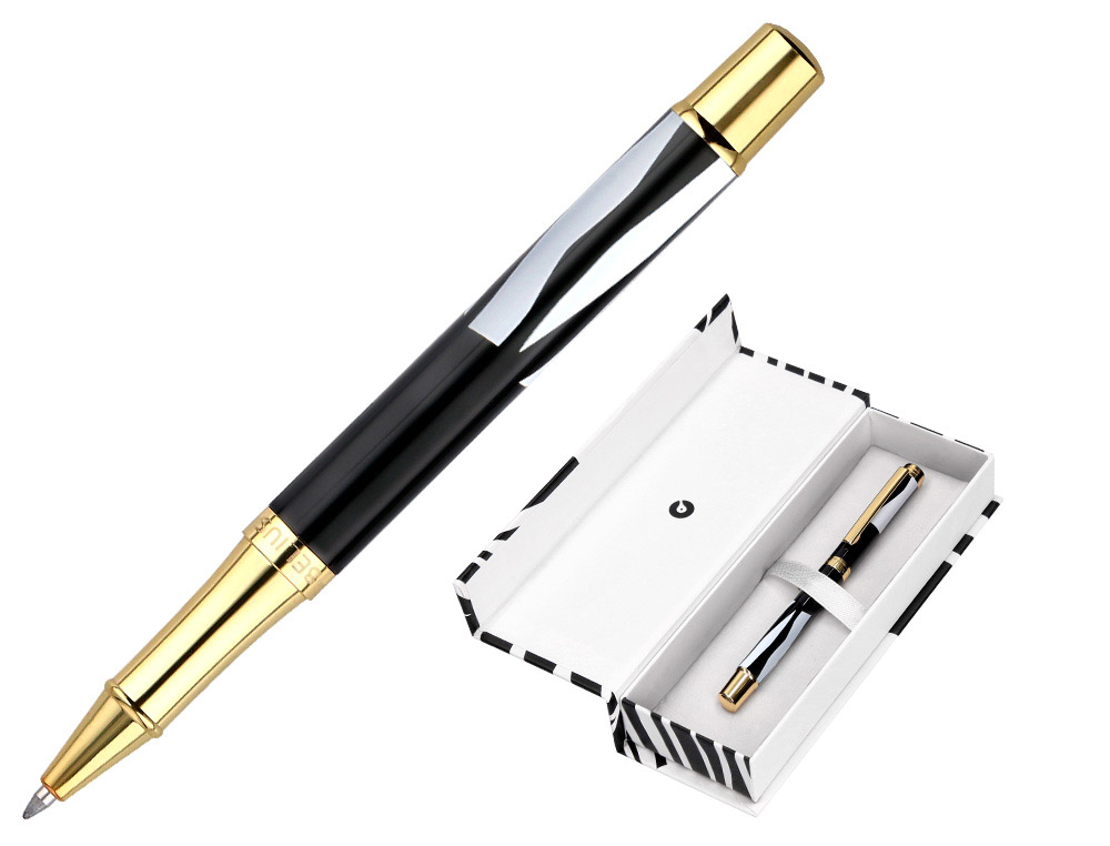 BOLIGRAFO BELIUS DUALITA CUERPO BLANCO COLOR NEGRO TINTA AZUL CAJA DE DISEO