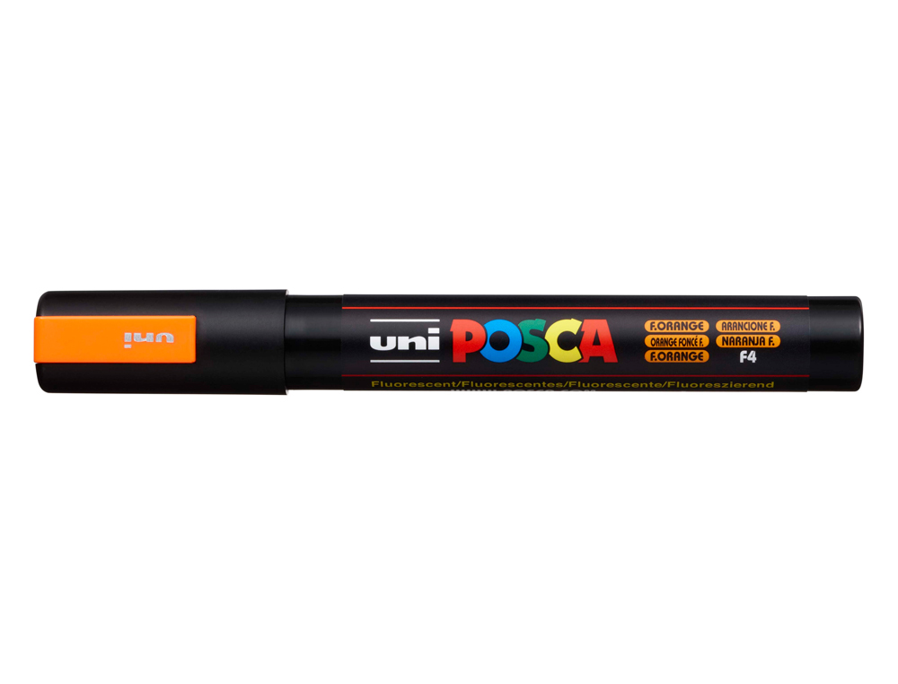 ROTULADOR UNI POSCA PC-5M MARCADOR DE PINTURA PUNTA CONICA 1,8-2,5 MM NARANJA FLUOR