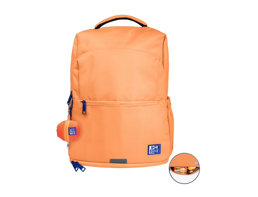 MOCHILA OXFORD B-OUT IMPERMEABLE COLOR MELOCOTON 30X300X420 MM