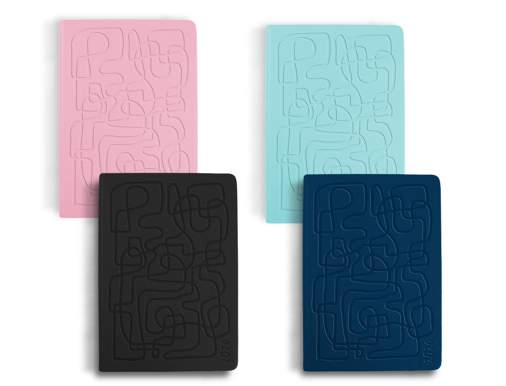 AGENDA ENCUADERNADA LIDERPAPEL 2026 ICARIA EXPOSITOR 8 UNIDADES SURTIDAS