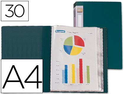 CARPETA LIDERPAPEL PERSONALIZA 37023 30 FUNDAS POLIPROPILENO DIN A4 VERDE LOMO PERSONALIZABLE