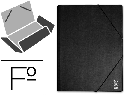CARPETA LIDERPAPEL GOMAS TRES SOLAPAS PLASTICO FOLIO COLOR NEGRO