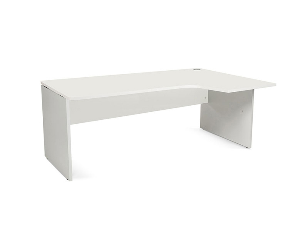 MESA ROCADA SERIE WORK 180X120 CM DERECHA ACABADO AN04 GRIS/BLANCO