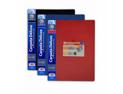 CARPETA OFFICE BOX ESCAPARATE 20 FUNDAS POLIPROPILENO DIN A4 LOMO Y PORTADA PERSONALIZABLE ROJO