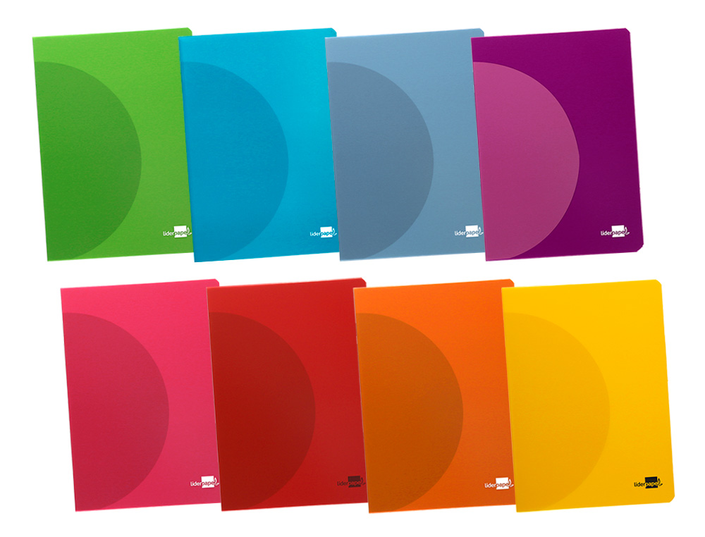 LIBRETA LIDERPAPEL 360 TAPA DE PLASTICO A4 48 HOJAS 90G/M2 RAYADO N46 COLORES SURTIDOS