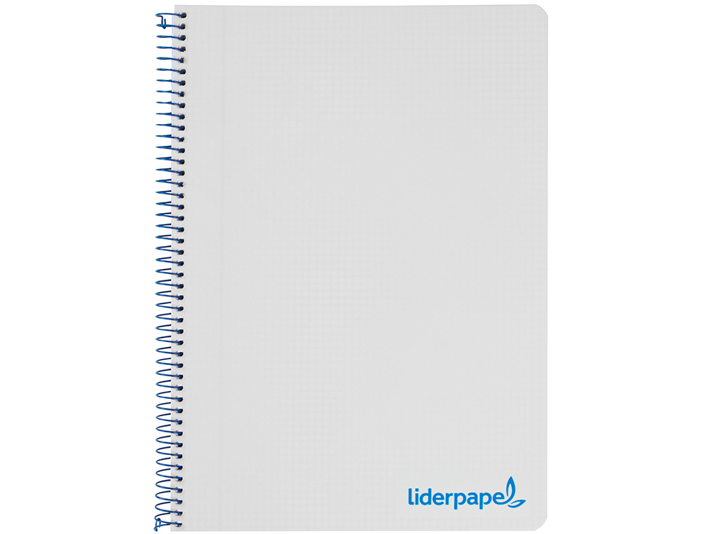 CUADERNO ESPIRAL LIDERPAPEL A5 MICRO WONDER TAPA PLASTICO 120H 90GR CUADRO 5MM 5 BANDAS 6 TALADROS COLOR GRIS