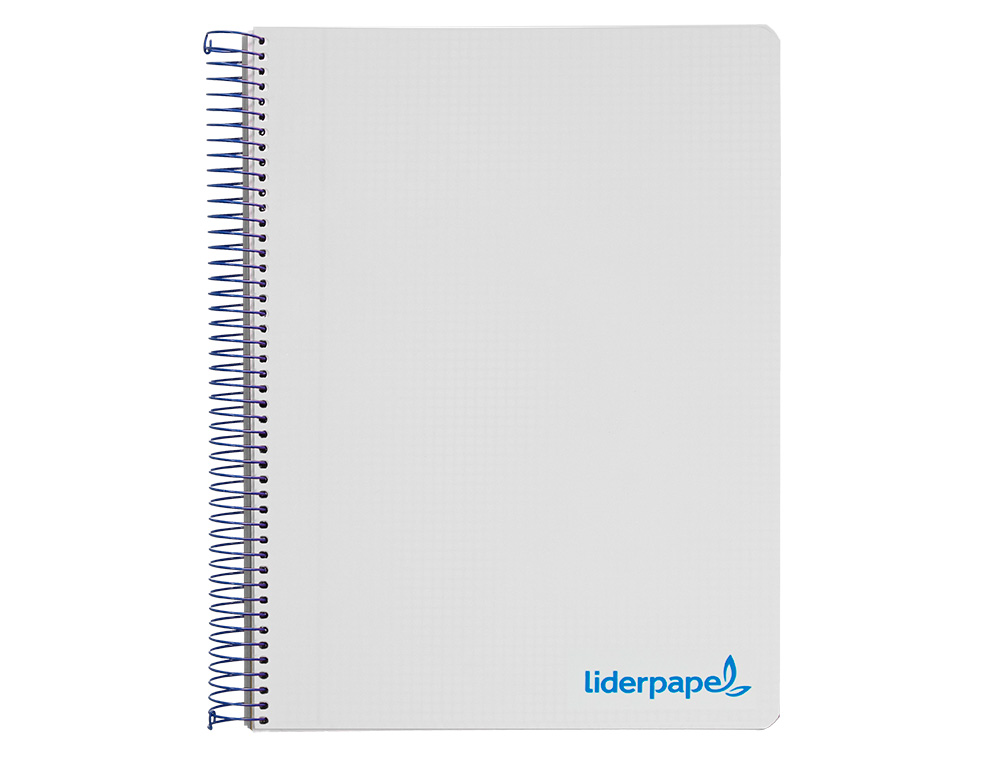 CUADERNO ESPIRAL LIDERPAPEL A5 MICRO WONDER TAPA PLASTICO 120H 90GR CUADRO 5MM 5 BANDAS 6 TALADROS COLOR GRIS