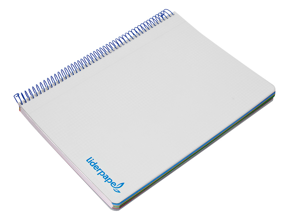 CUADERNO ESPIRAL LIDERPAPEL A5 MICRO WONDER TAPA PLASTICO 120H 90GR CUADRO 5MM 5 BANDAS 6 TALADROS COLOR GRIS