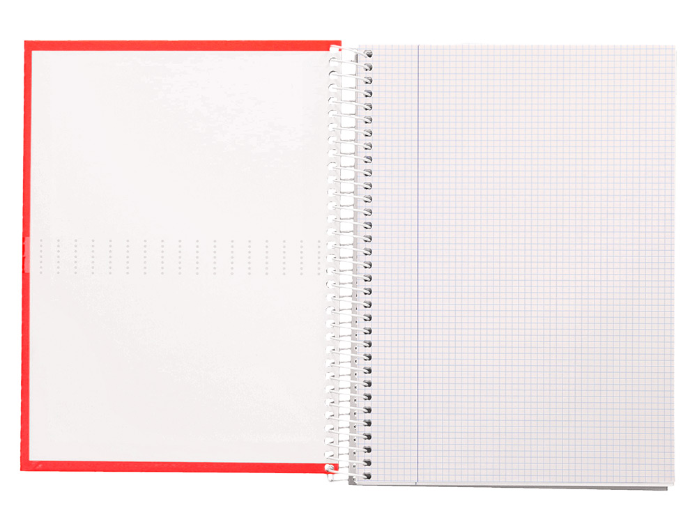 CUADERNO ESPIRAL LIDERPAPEL A4 CRAFTY TAPA FORRADA 80H 90GR CUADRO 4MM CON MARGEN COLORES SURTIDOS