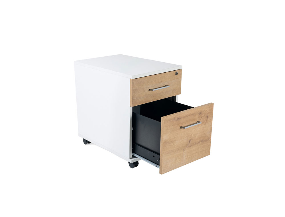 CAJONERA ROCADA CON DOS CAJONES SERIE STORE 58X40X59,5 CM ACABADO AA01 HAYA/HAYA