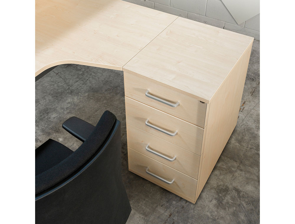 CAJONERA ROCADA CON CUATRO CAJONES SERIE STORE 60X50X72 CM ACABADO AW04 BLANCO/BLANCO