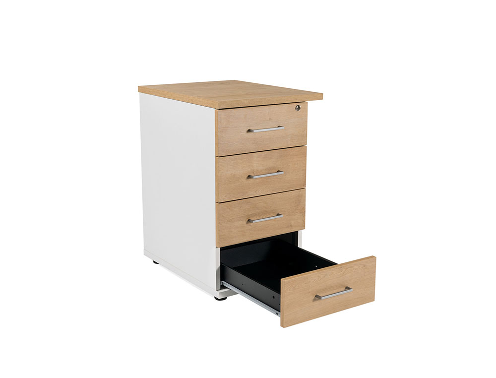 CAJONERA ROCADA CON CUATRO CAJONES SERIE STORE 60X50X72 CM ACABADO AW04 BLANCO/BLANCO