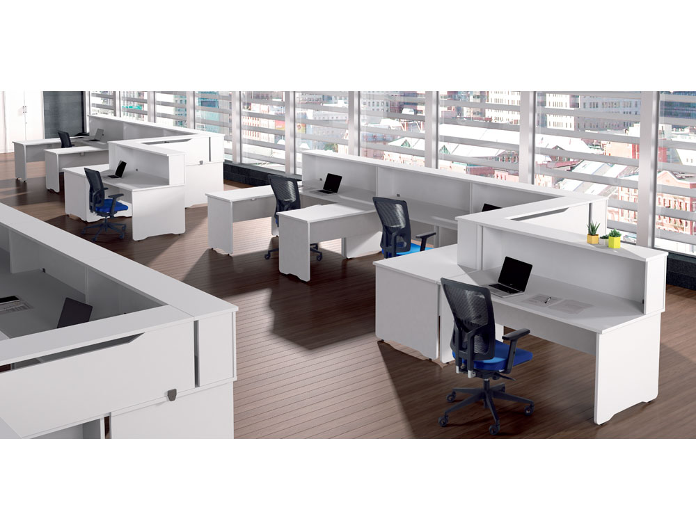 MOSTRADOR DE ALTILLO ROCADA VALIDO PARA MESAS WORK METAL EXECUTIVE 160X30X40 CM ACABADO AA01 HAYA/HAYA