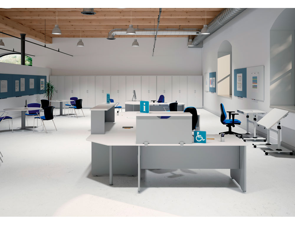 MOSTRADOR DE ALTILLO ROCADA VALIDO PARA MESAS WORK METAL EXECUTIVE 160X30X40 CM ACABADO AA01 HAYA/HAYA