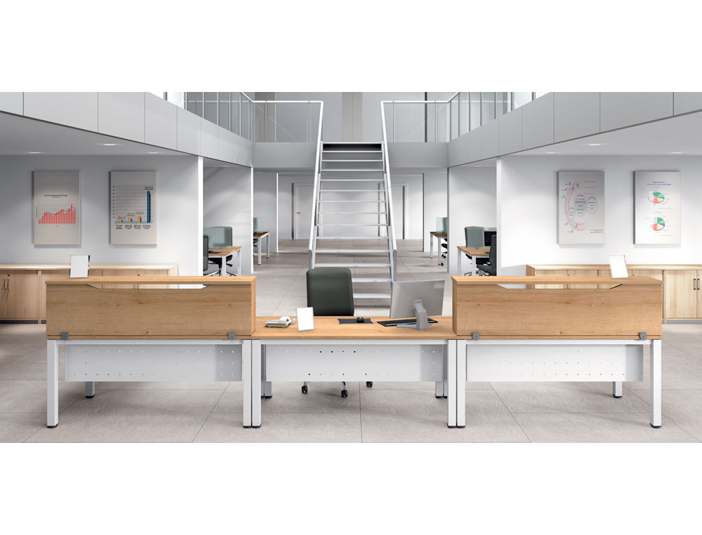 MOSTRADOR DE ALTILLO ROCADA VALIDO PARA MESAS WORK METAL EXECUTIVE 160X30X40 CM ACABADO AA01 HAYA/HAYA
