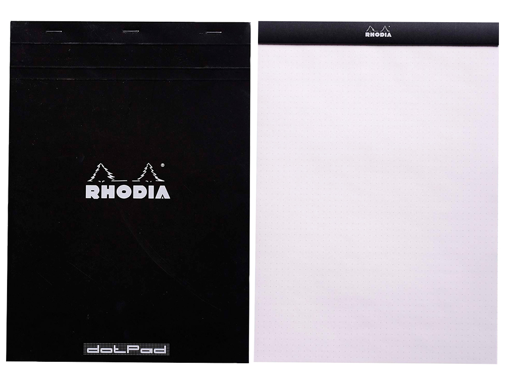 BLOC NOTA RHODIA BLACK DOT PAD DIN A5 80 HOJAS 80 G/M2 LISO CON PUNTOS NEGROS 5 MM PERFORADO