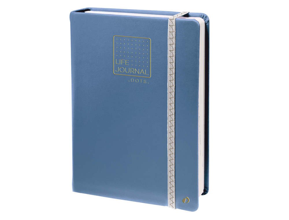 LIBRETA QUO VADIS LIFE JOURNAL INFINITE DOTS PUNTOS 15X21 CM 224 HOJAS TAPA SIMILPIEL AZUL