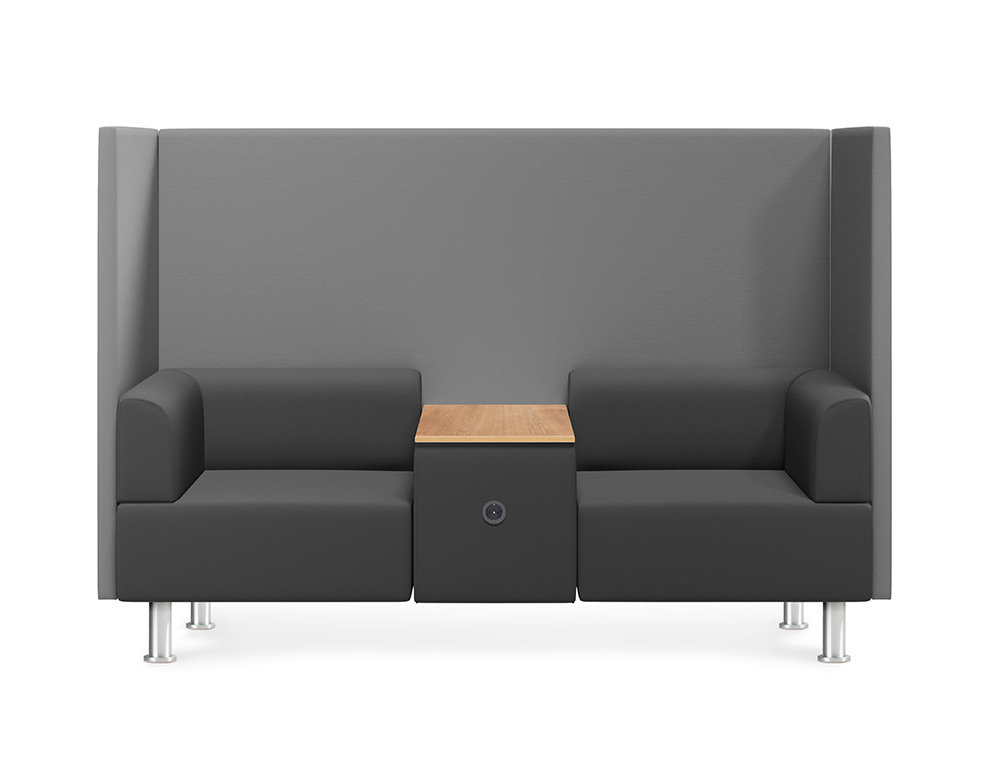 SOFA ROCADA 2 PLAZAS + MESA TAPIZADO COLOR NEGRO / GRIS 200X129X68 CM