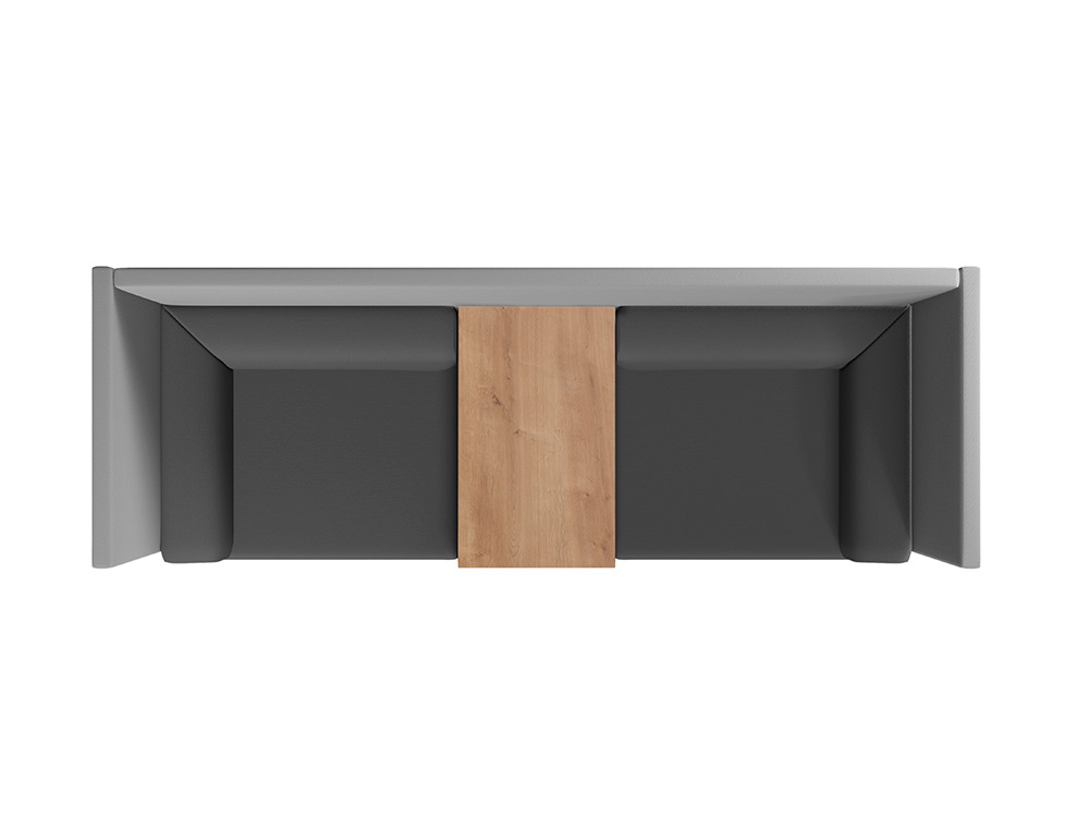 SOFA ROCADA 2 PLAZAS + MESA TAPIZADO COLOR NEGRO / GRIS 200X129X68 CM