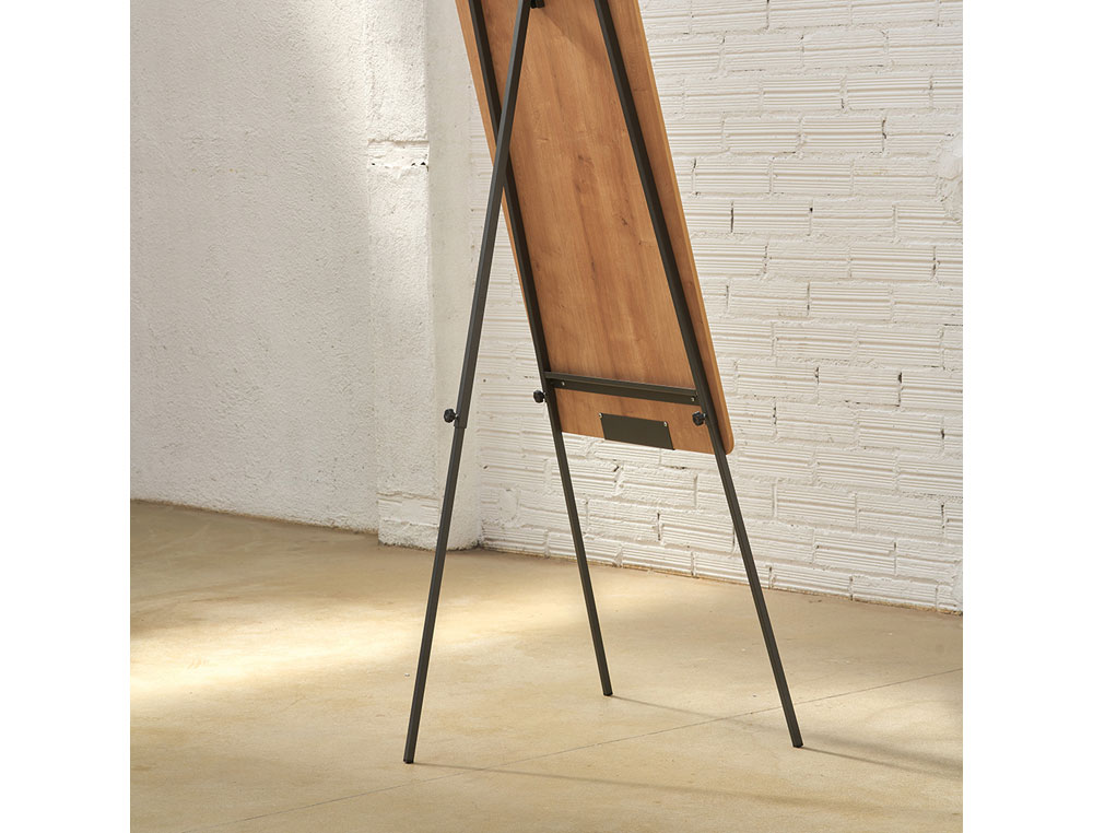 PIZARRA BLANCA ROCADA TRIPODE LACADA MAGNETICA BRAZO EXTENSIBLE TABLERO COLOR ROBLE 69X99 CM ALTURA