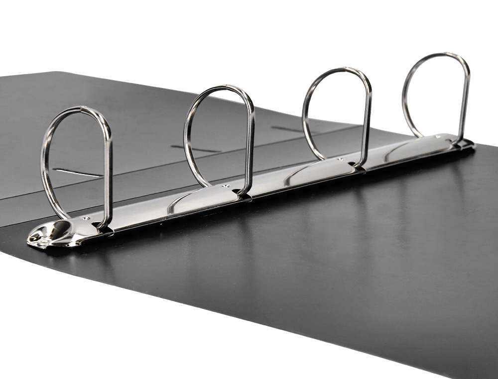 CARPETA LIDERPAPEL 4 ANILLAS 40 MM MIXTAS POLIPROPILENO DIN A4 NEGRO OPACO