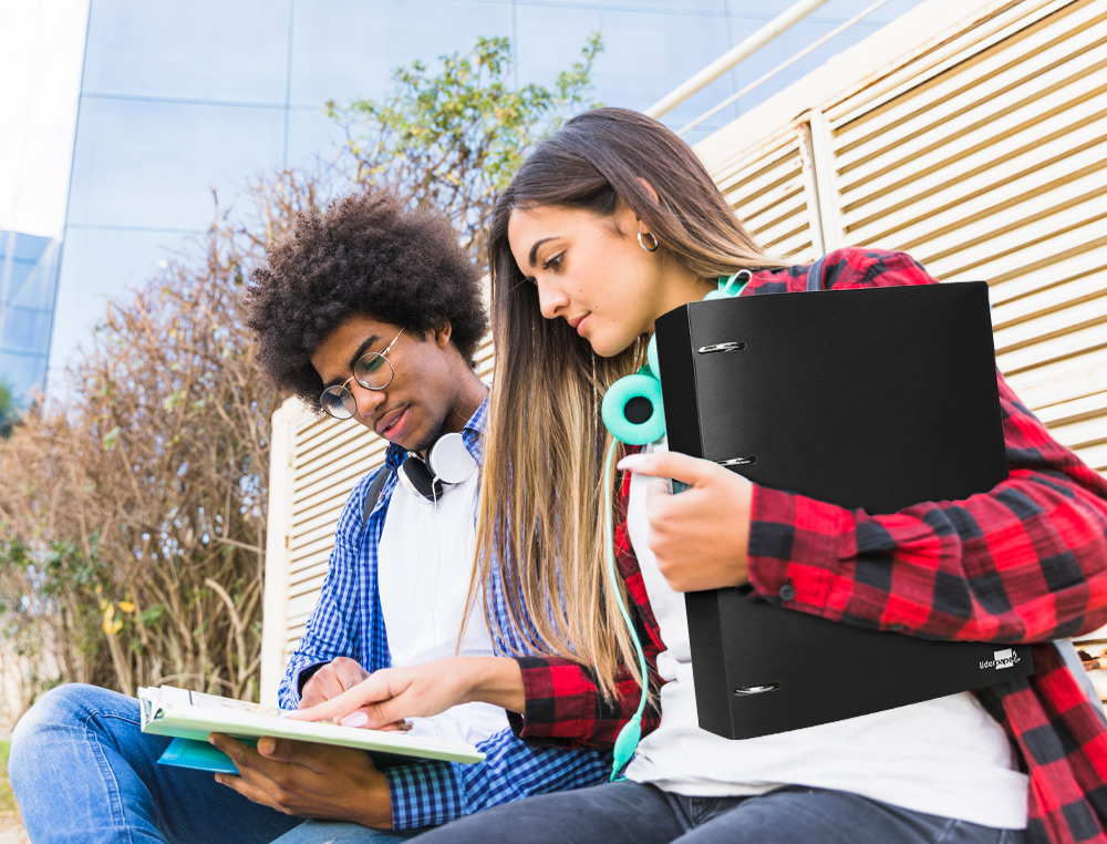 CARPETA LIDERPAPEL 4 ANILLAS 40 MM MIXTAS POLIPROPILENO DIN A4 NEGRO OPACO