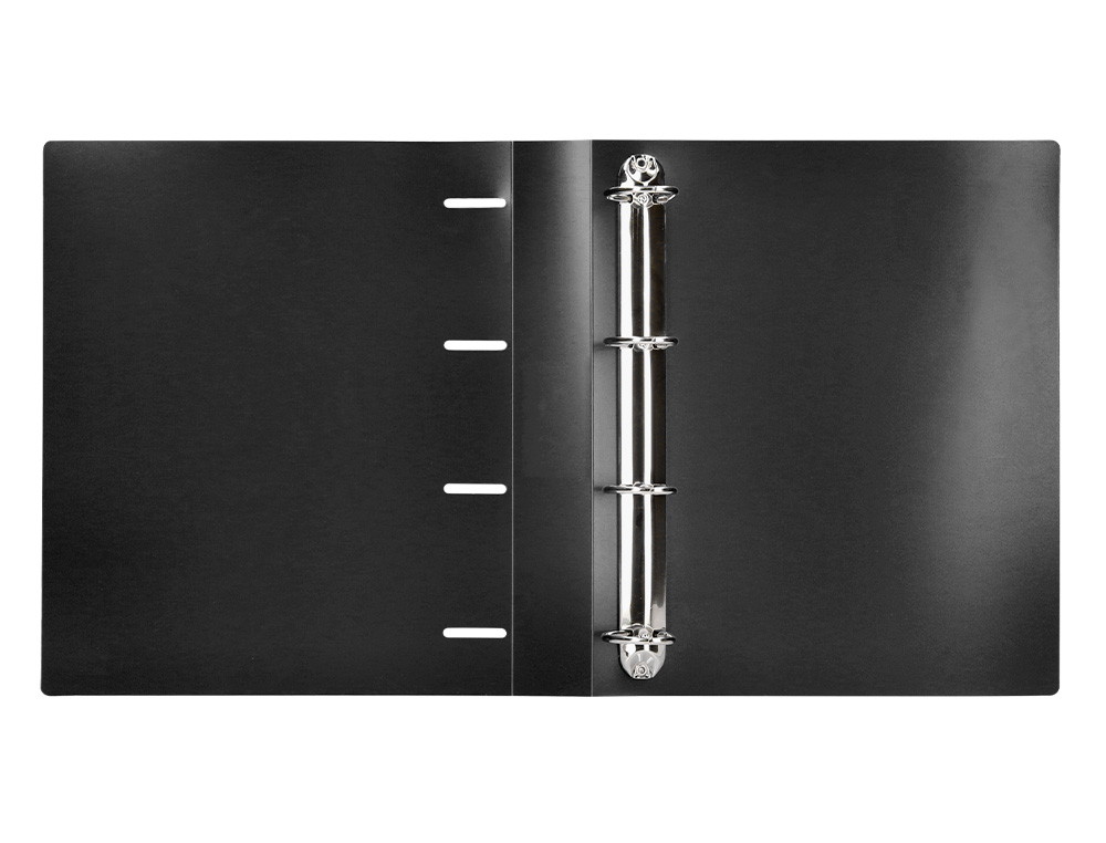 CARPETA LIDERPAPEL 4 ANILLAS 40 MM MIXTAS POLIPROPILENO DIN A4 NEGRO OPACO