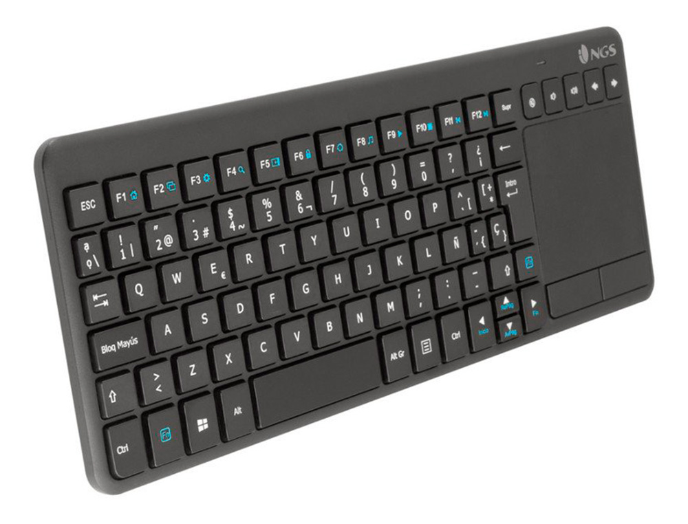 TECLADO NGS WARRIOR INALAMBRICO TOUCH PAD CON TECLAS MULTIMEDIA DE 2,4 GHZ COLOR NEGRO
