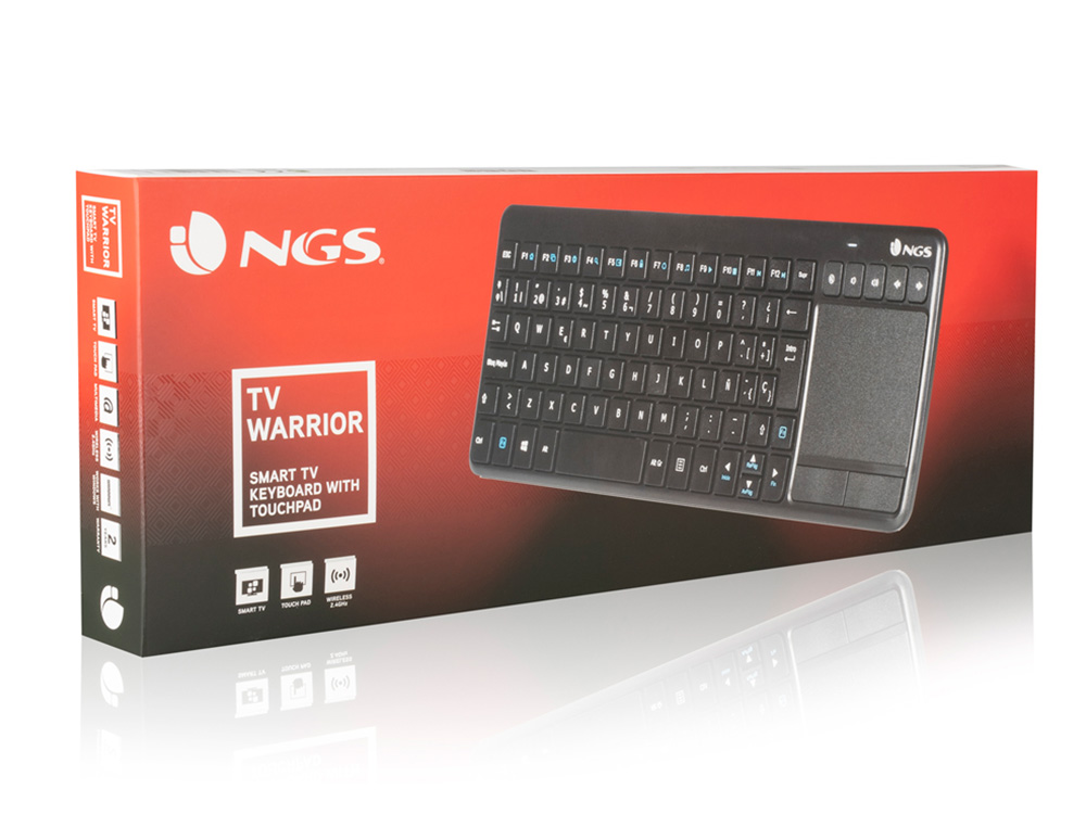 TECLADO NGS WARRIOR INALAMBRICO TOUCH PAD CON TECLAS MULTIMEDIA DE 2,4 GHZ COLOR NEGRO