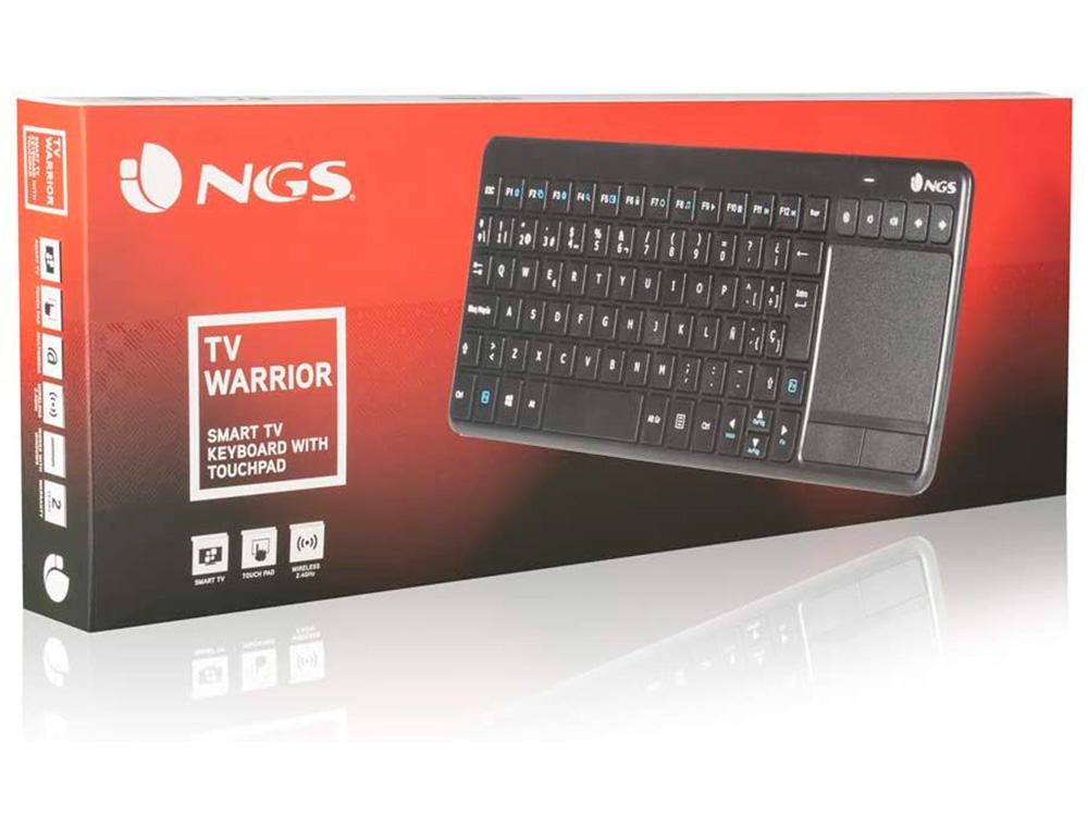 TECLADO NGS WARRIOR INALAMBRICO TOUCH PAD CON TECLAS MULTIMEDIA DE 2,4 GHZ COLOR NEGRO
