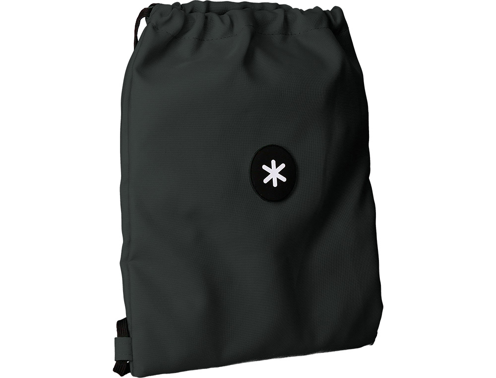 MOCHILA SACO PLANO ANTARTIK BOLSILLO INTERIOR CON CREMALLERA COLOR NEGRO 350X400 MM