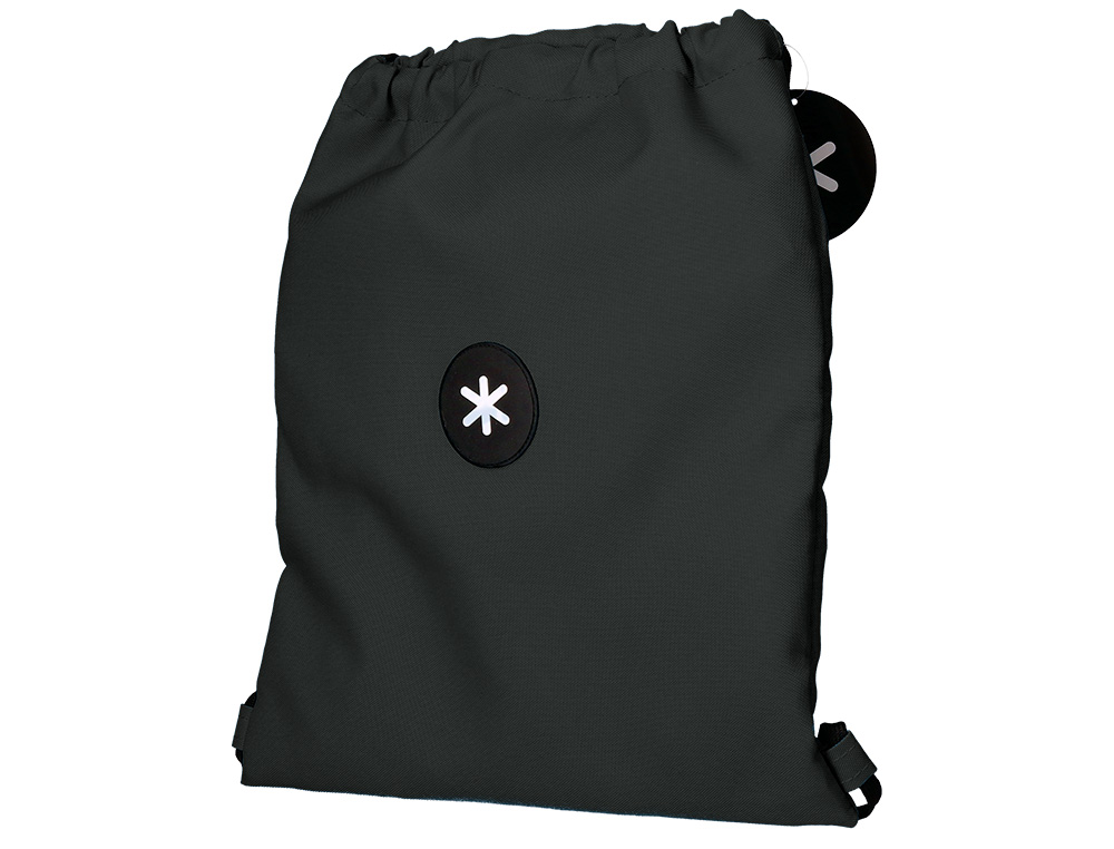 MOCHILA SACO PLANO ANTARTIK BOLSILLO INTERIOR CON CREMALLERA COLOR NEGRO 350X400 MM