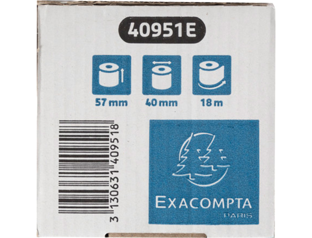 ROLLO SUMADORA EXACOMPTA SAFE CONTACT TERMICO 57 MM X 40 MM 52 G/M2