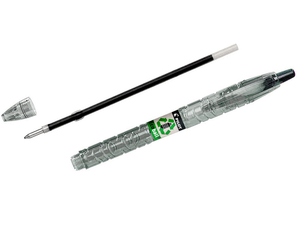 BOLIGRAFO PILOT ECOBALL PLASTICO RECICLADO TINTA ACEITE PUNTA DE BOLA 1 MM COLOR NEGRO