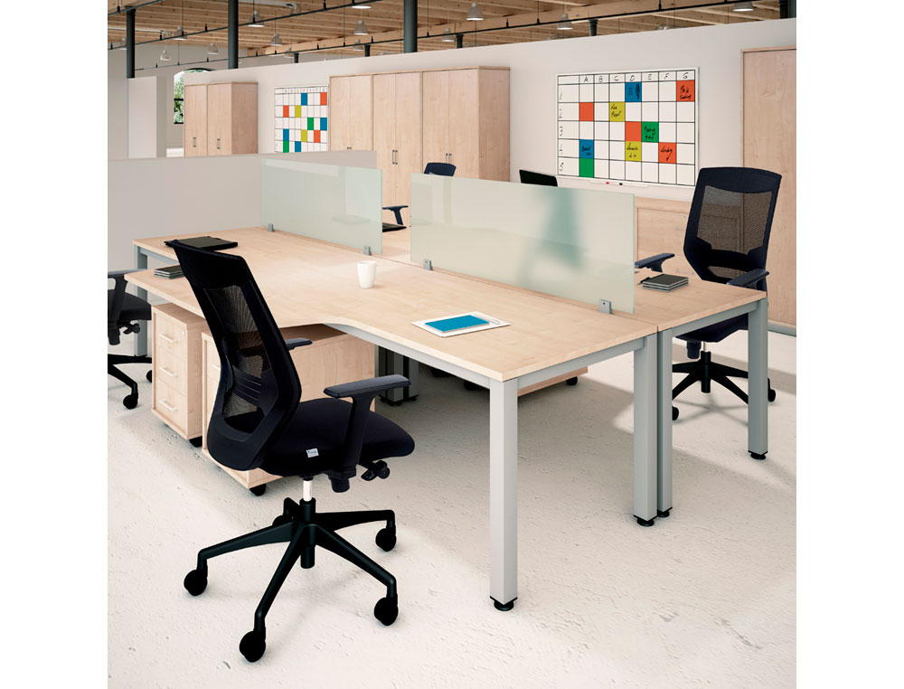 MESA DE OFICINA ROCADA EXECUTIVE 2005AD04 ALUMINIO/BLANCO 200X100 CM