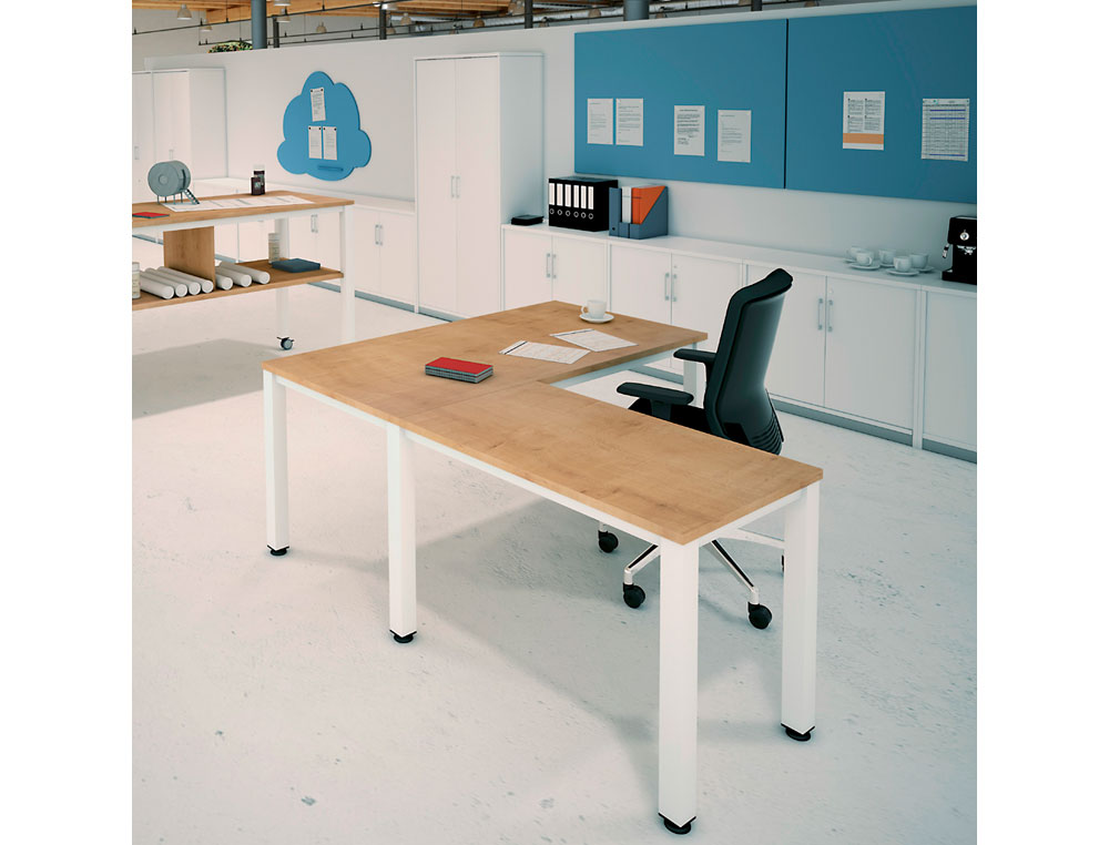 MESA DE OFICINA ROCADA EXECUTIVE 2005AD04 ALUMINIO/BLANCO 200X100 CM
