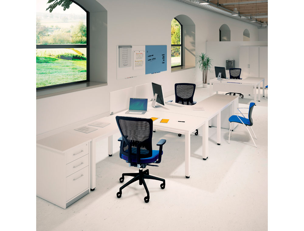 MESA DE OFICINA ROCADA EXECUTIVE 2005AD04 ALUMINIO/BLANCO 200X100 CM