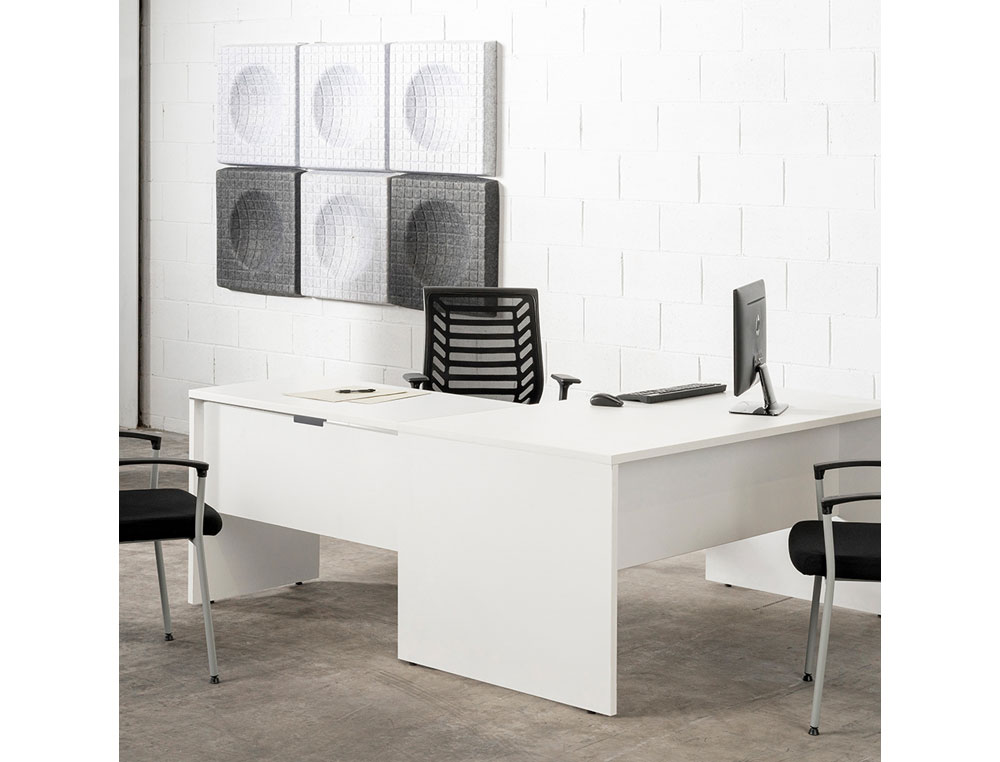 MESA DE OFICINA ROCADA WORK 2004AB02 ALUMINIO/GRIS 200X80 CM