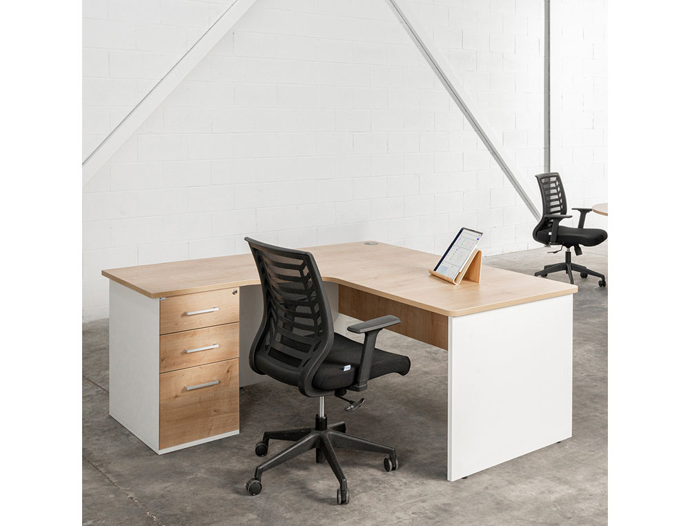 MESA DE OFICINA ROCADA WORK 2004AB02 ALUMINIO/GRIS 200X80 CM