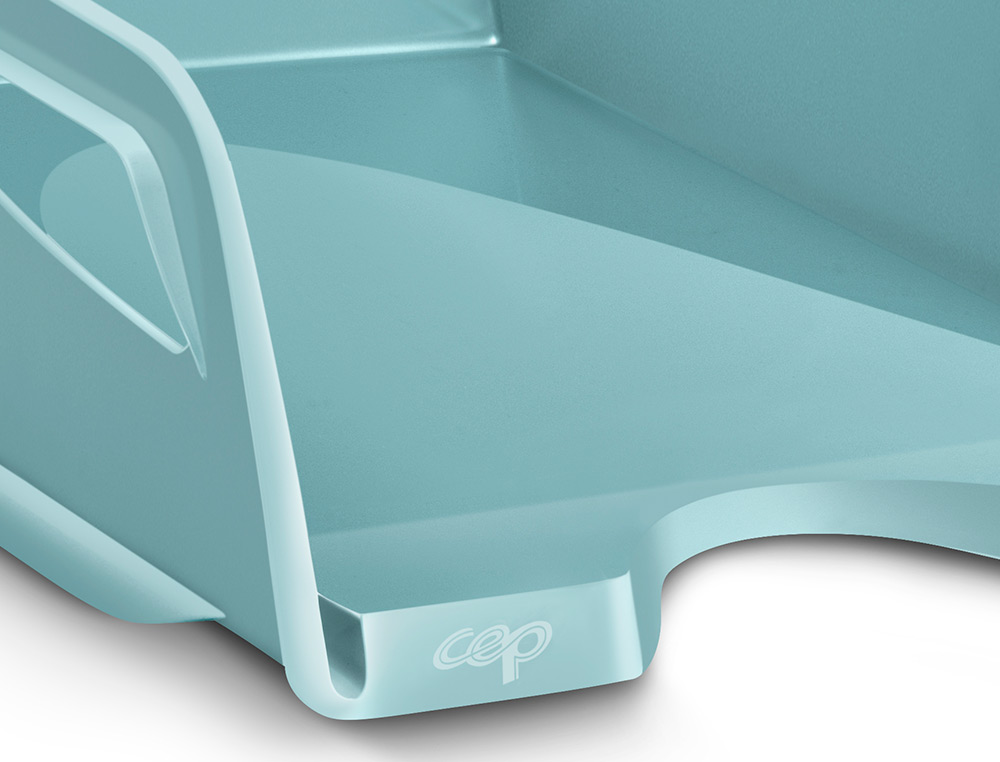BANDEJA SOBREMESA CEP RIVIERA PLASTICO MAXI COLOR VERDE AGUA 387X265X115 MM