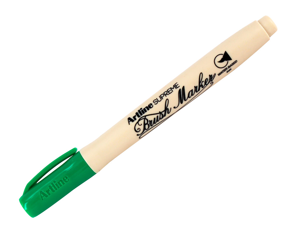 ROTULADOR ARTLINE SUPREME BRUSH EPFS PINTURA BASE DE AGUA PUNTA TIPO PINCEL TRAZO FINO VERDE
