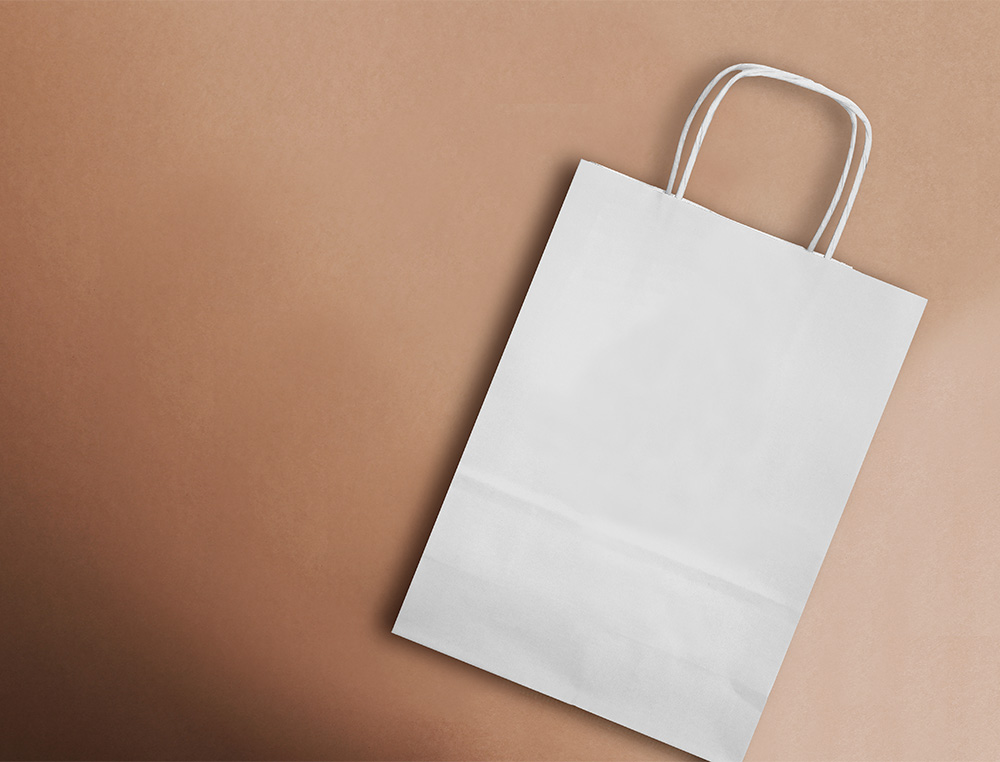 BOLSA PAPEL Q-CONNECT CELULOSA BLANCO S CON ASA RETORCIDA 240X320X100 MM