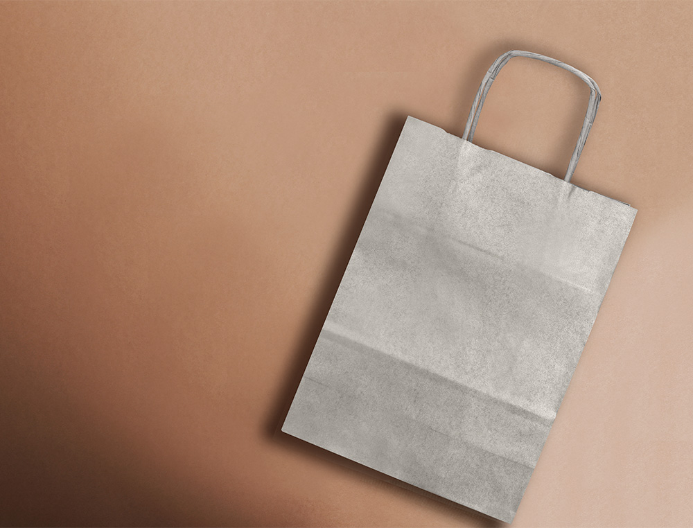 BOLSA PAPEL Q-CONNECT KRAFT PLATA L CON ASA RETORCIDA 320X400X140 MM