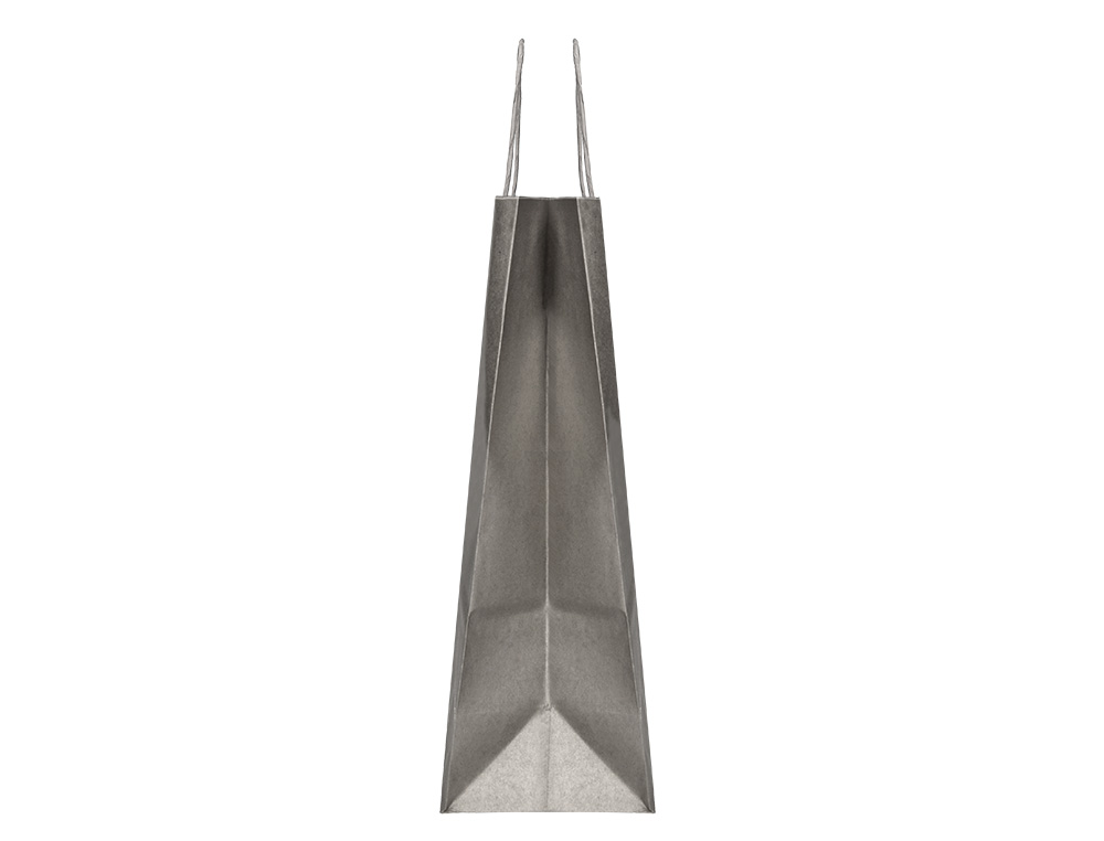 BOLSA PAPEL Q-CONNECT KRAFT PLATA L CON ASA RETORCIDA 320X400X140 MM