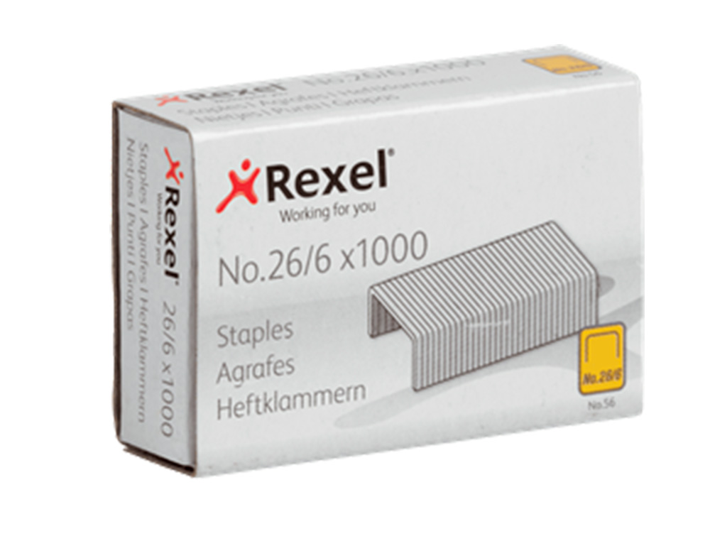 GRAPAS REXEL 26/6 MM GALVANIZADA CAJA DE 1000 UNIDADES