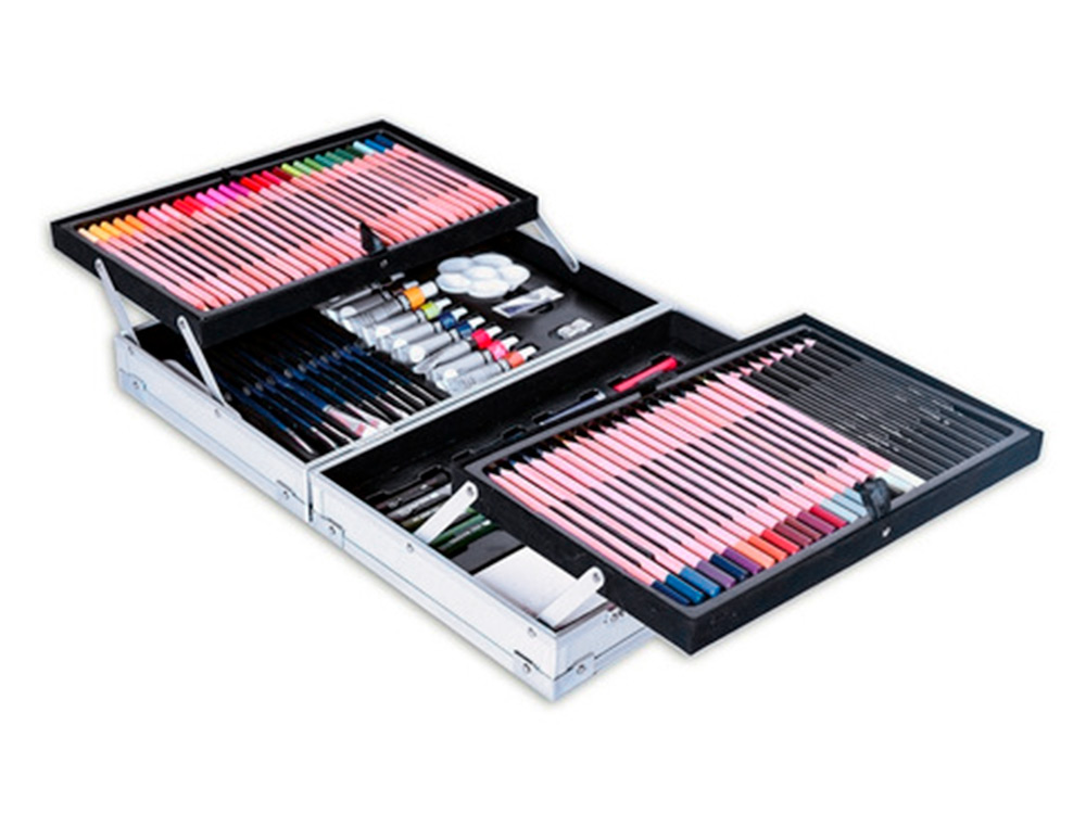 MALETIN DE PINTURAS DALER ROWNEY METALICO 122 PIEZAS 347X94X240 MM