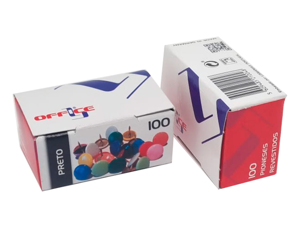 CHINCHETA LISMANIA OFFICE COLOR NEGRO CAJA DE 100 UNIDADES