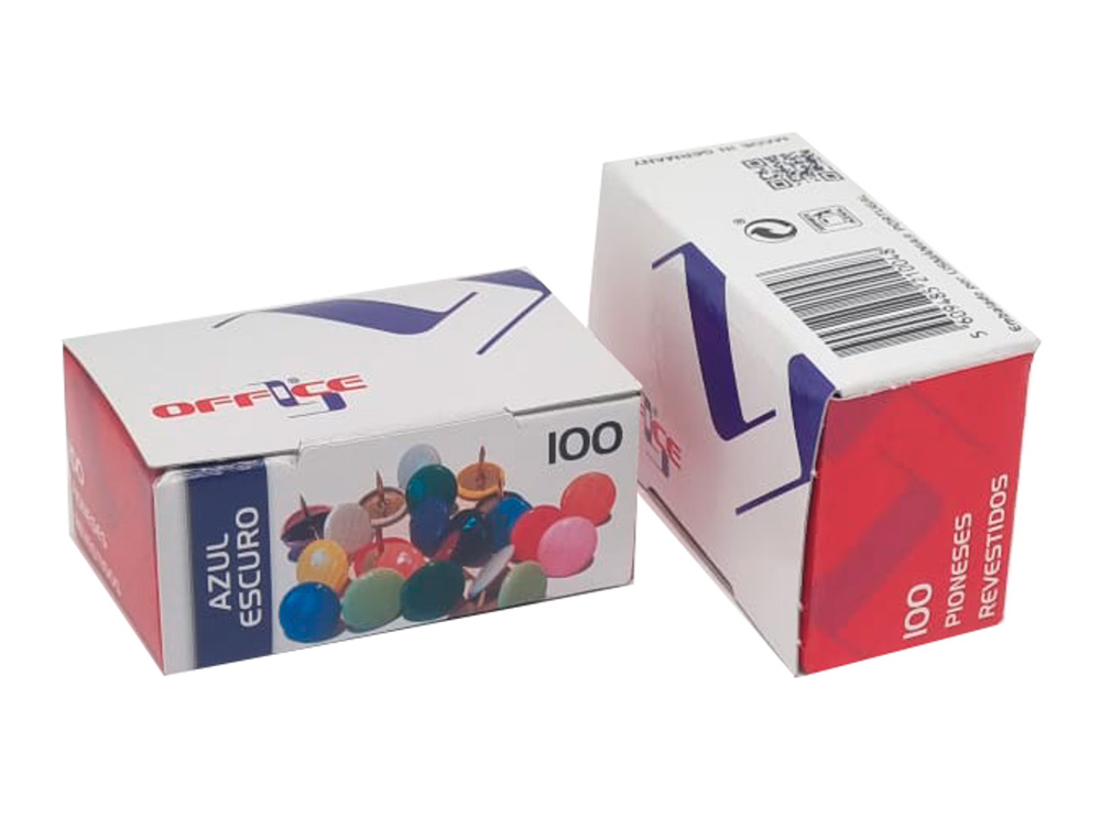 CHINCHETA LISMANIA OFFICE COLOR AZUL CAJA DE 100 UNIDADES