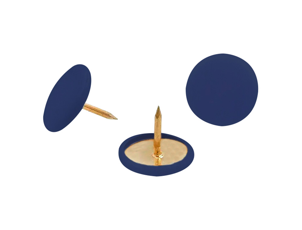 CHINCHETA LISMANIA OFFICE COLOR AZUL CAJA DE 100 UNIDADES